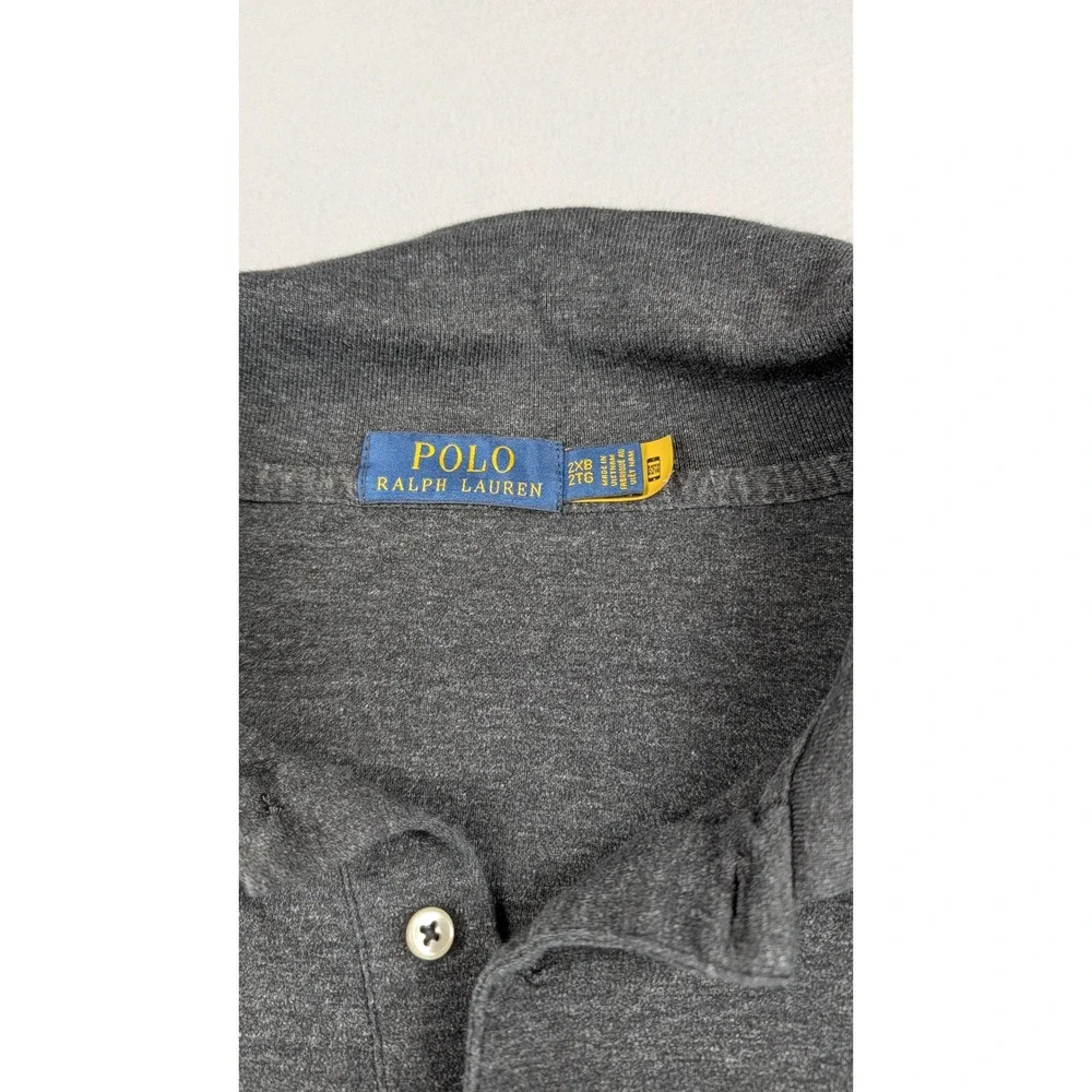 Polo‎ Ralph Lauren Mens 2XB Polo Shirt Charcoal Gray Heather Short Sleeve Logo